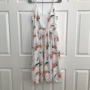 White and flowered spaghetti strap dress